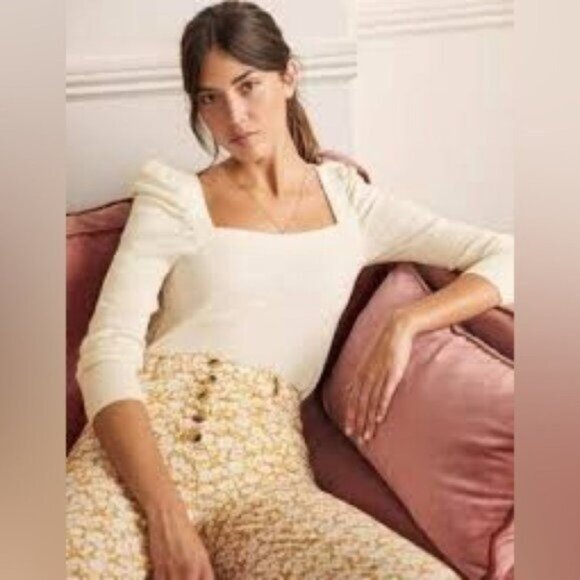 NWT Boden Square Neck Sweater in Cream - Picture 2 of 8